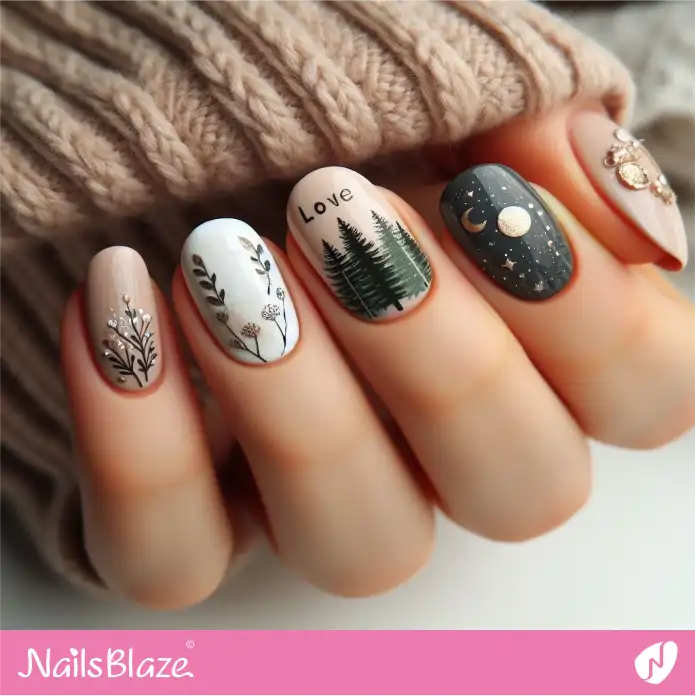 Simple Forest Nail Design | Love the Forest Nails - NB2867